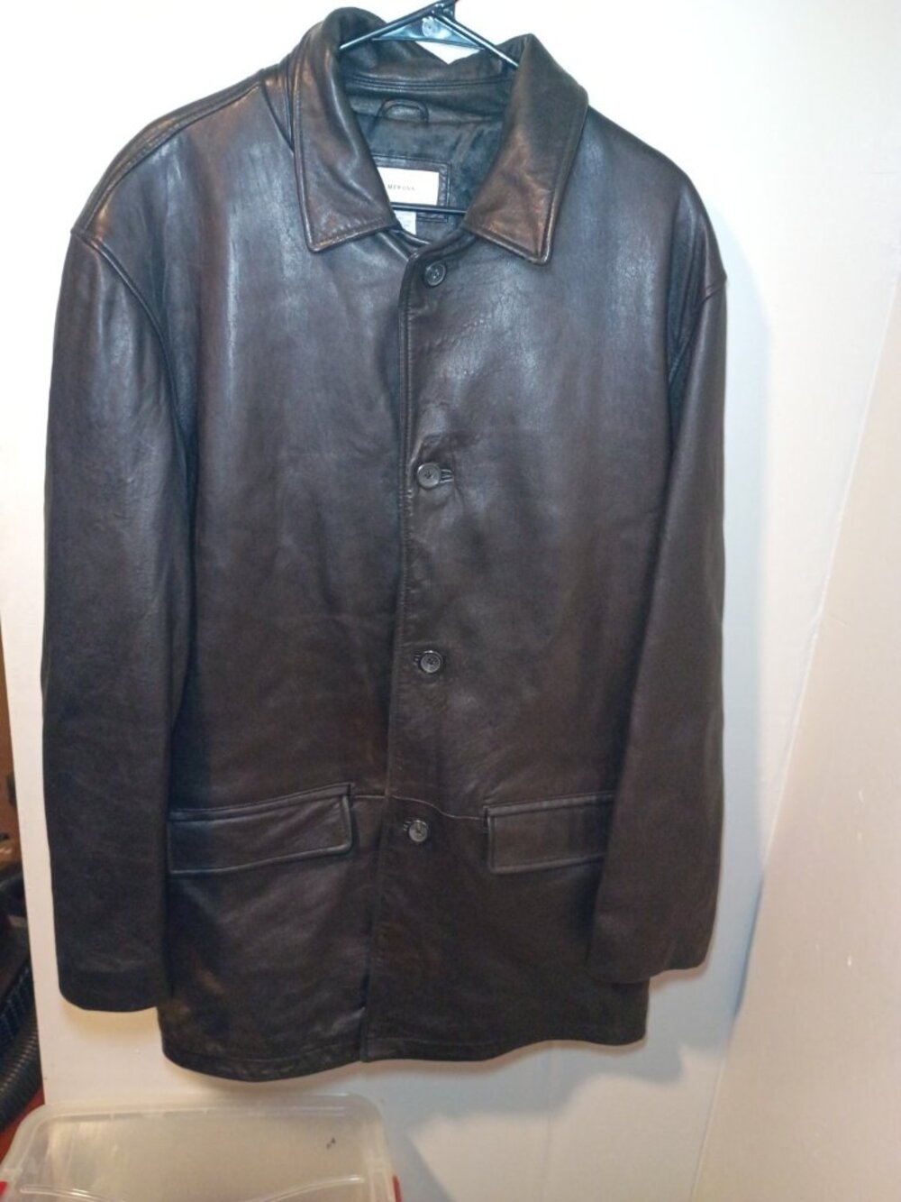 MERONA SOFT Buttery Black LEATHER JACKET COAT SIZE Large Vintage